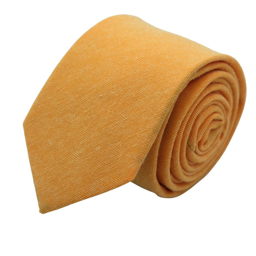 Cravate Slim Homme Coton/Lin Orange