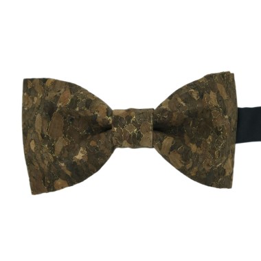Ensemble en Liège Noeud papillon et sa Broche assortie. Foncé et mélangé 2